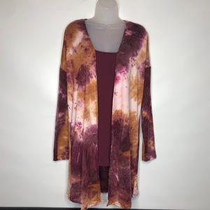 VIBE BRUSH LONG SLEEVE TIE DIE CARDIGAN